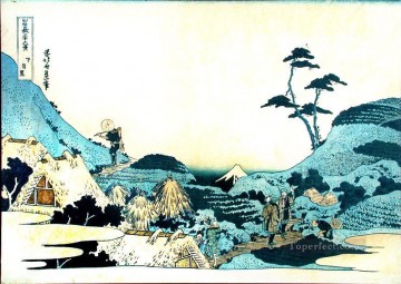 landscape with two falconers Katsushika Hokusai Japanese Oil Paintings